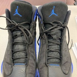 Black Jordan’s with blue trim. Men’s size 12. 6/20-9/20